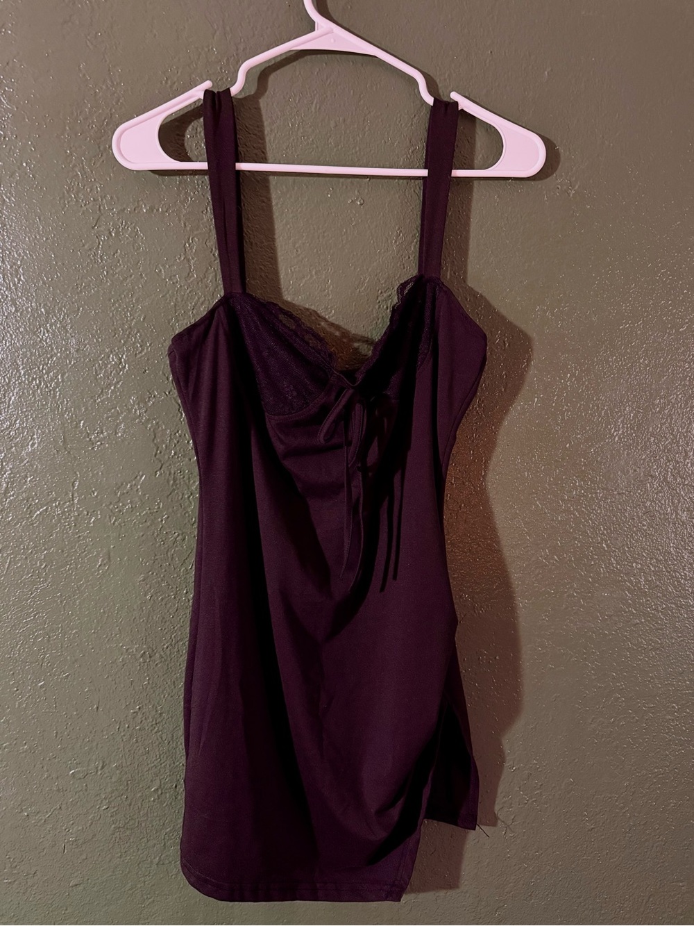Black Lace-Trim Slip Dress
